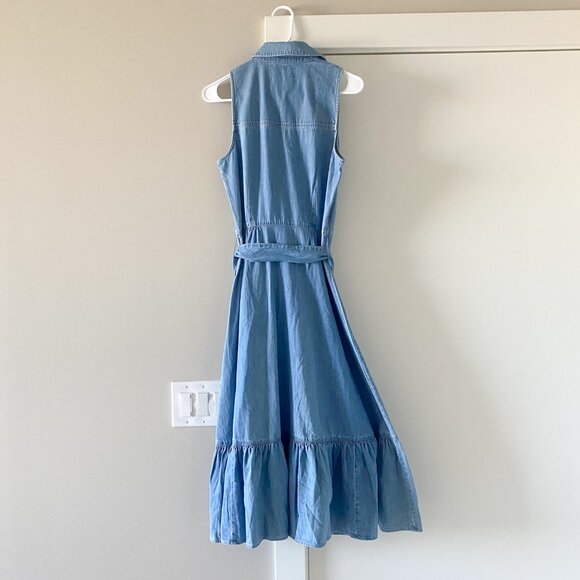 Veronica Beard Edwina Denim Shirtdress Size 4 Western Rodeo Vacation Preppy - Picture 3 of 9